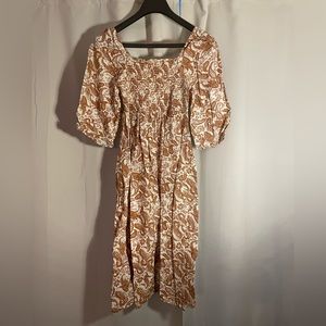 Women's Puff Sleeve Midi Dress with Southern Flare